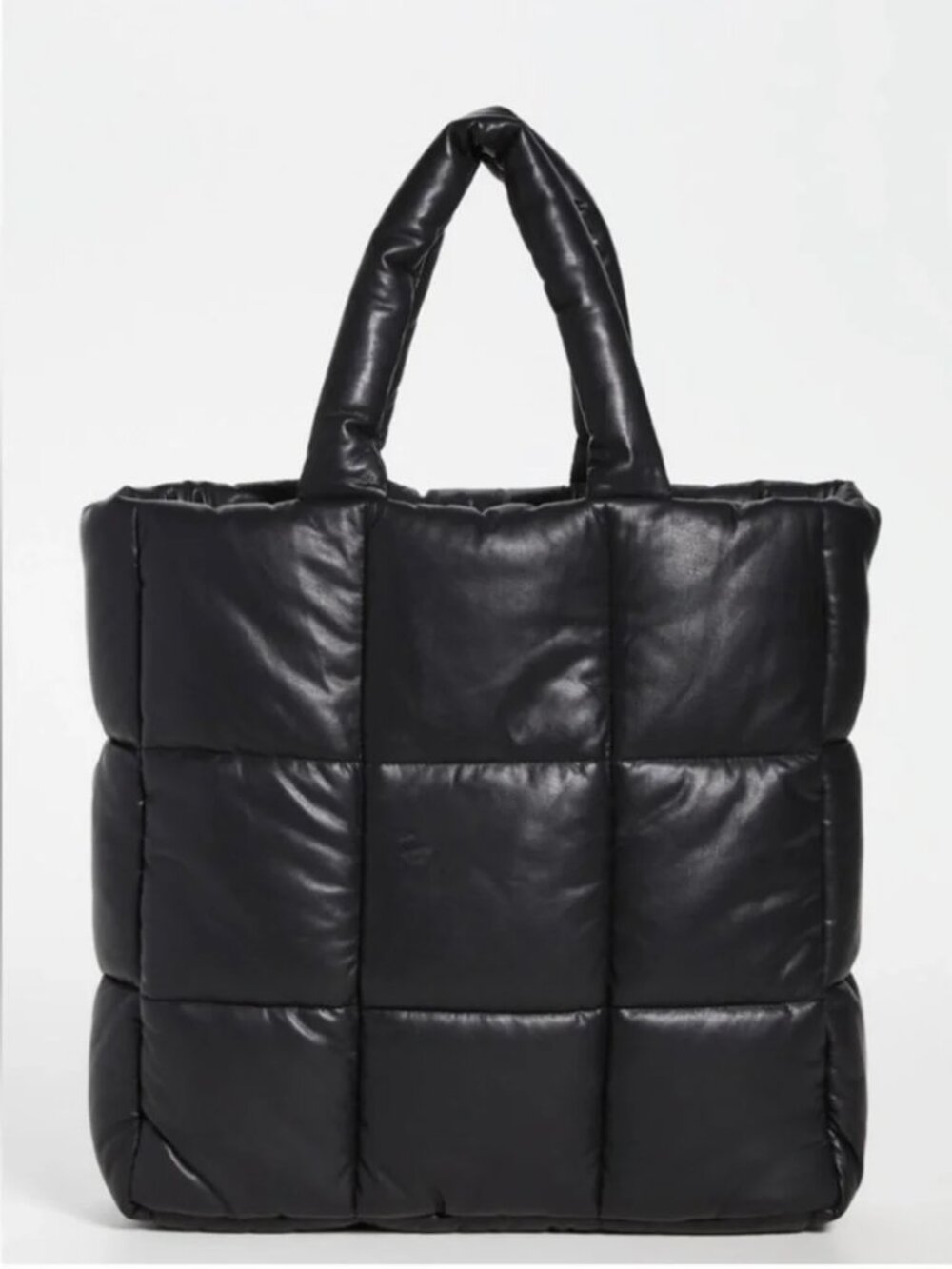 STAND STUDIO Assante Puffy Quilted Tote Bag Black Designer Handbag